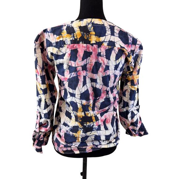 BUSAYO COLLECTIVE Multicolor Abstract Two Tone Button-Up Shirt Size XS - Picture 6 of 9